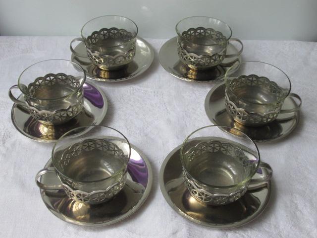 Стаканы в подстаканниках стекло мельхиор СССР