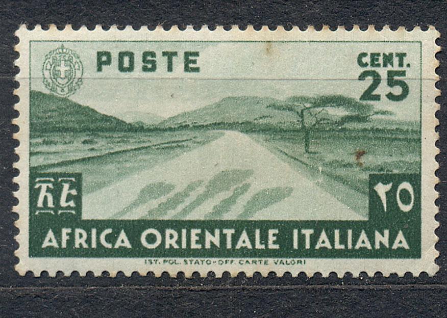 Восточная Африка (Италия) 1938 г.  стандарт   негашеная*(клей, наклейка)