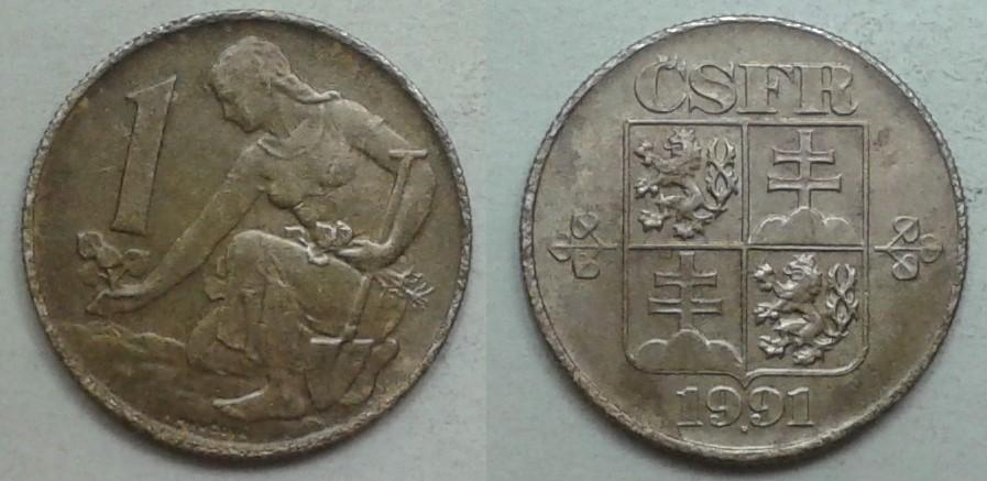 ЧСФР. 1крона, бронза, 1991