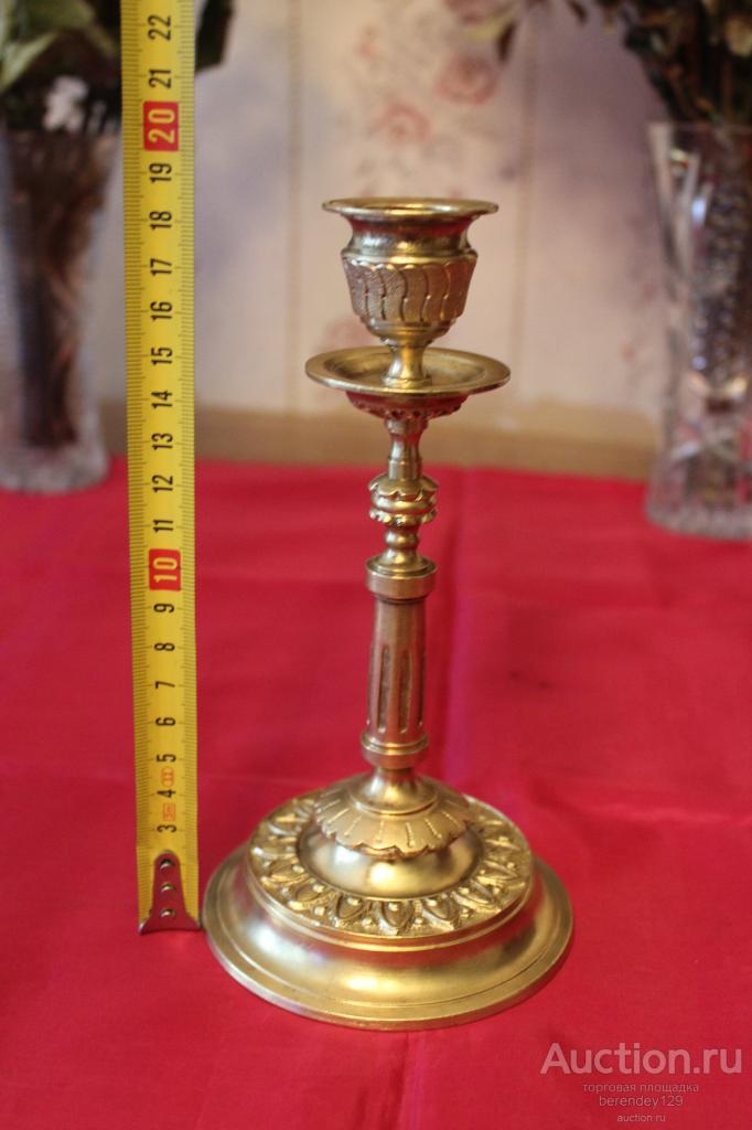 Подсвечник старинный . Бронза .
