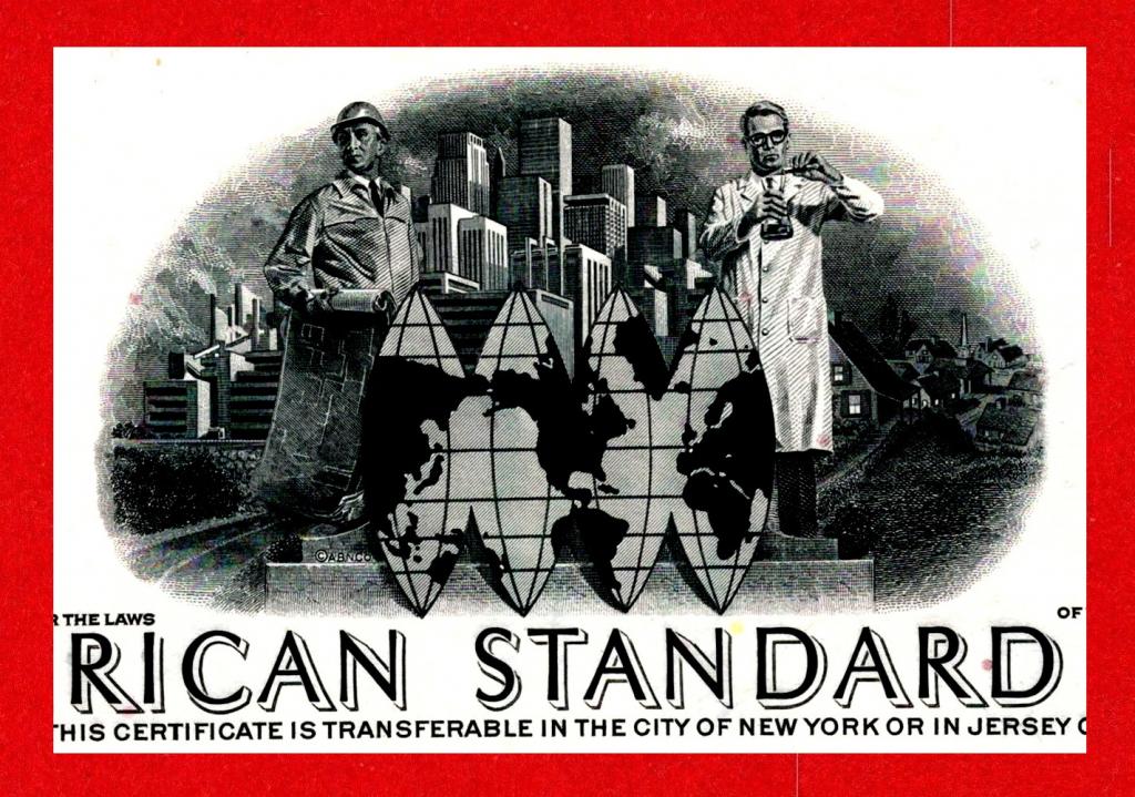 США, Кондиционирование AMERICAN STANDARD Inc., сертификат на 100 акций, 1968, aUNC, № 323646