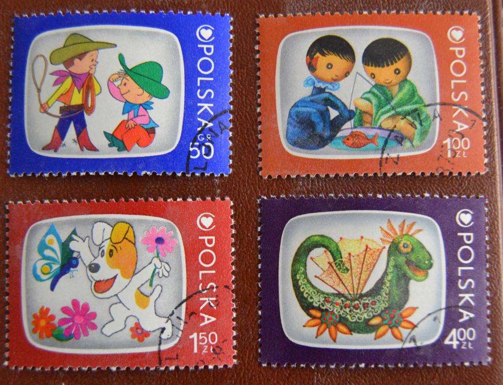 Польша 1975 г. Герои Детских Мультфильмов Ми №2392-2395. СТО