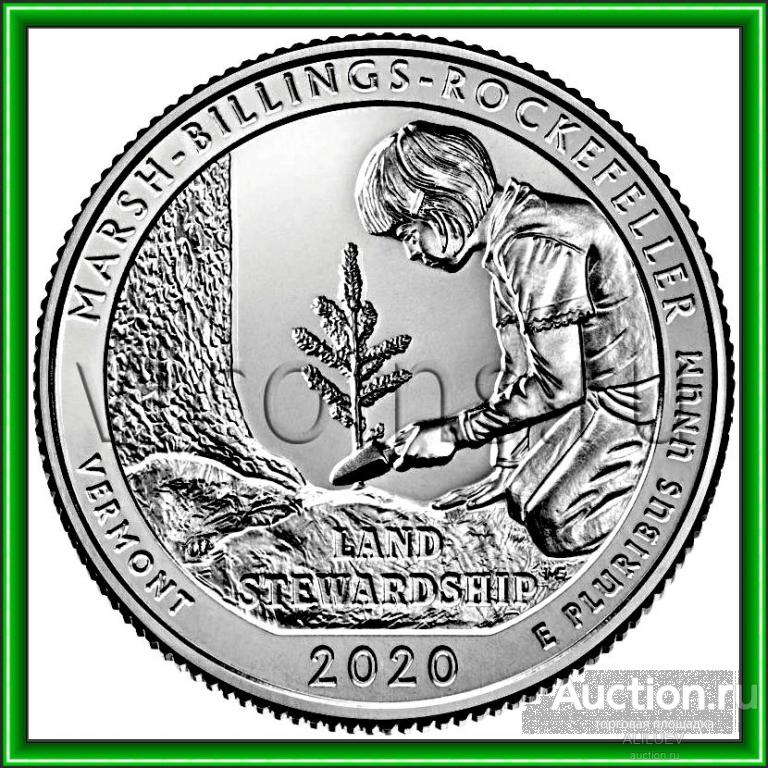 25 центов 2020  54 парк Национальный исторический парк Рокфеллера (из рола) США