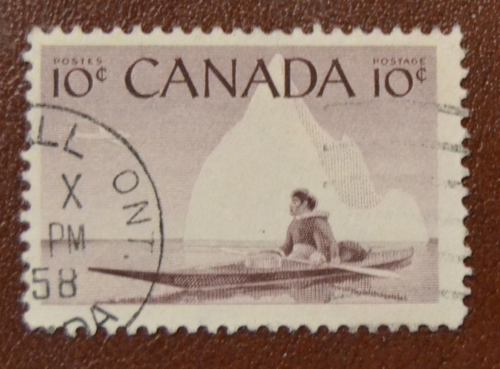 Канада 1955 год   Эскимос на каяке Mi# 302 Гаш