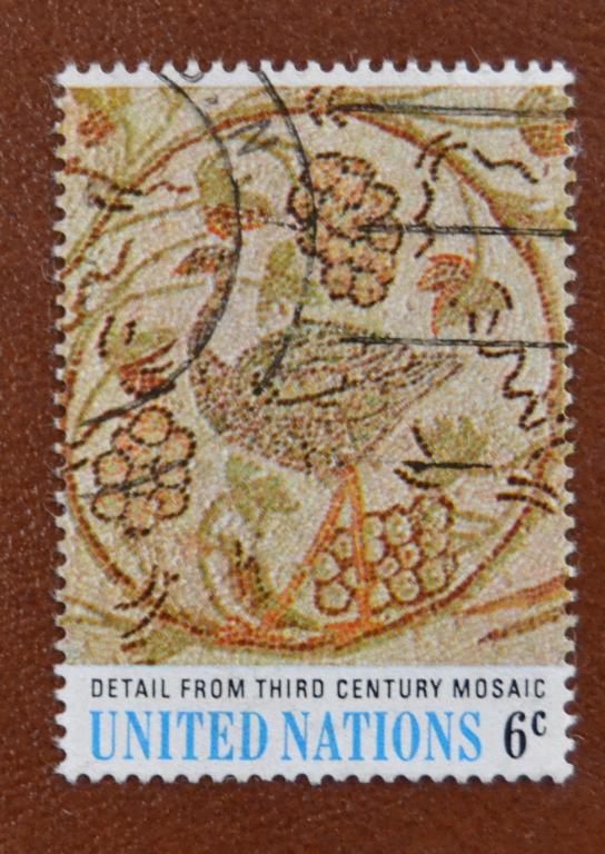 ООН (Нью-Йорк) 1969 год Искусство Мозаика Фауна Птицы Гаш