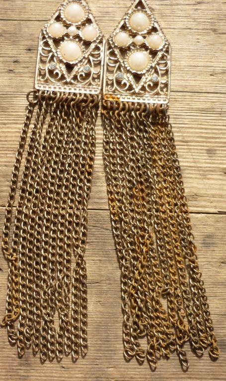 Бижутерия СССР Серьги Цепочки Висюльки Кисточки Большие