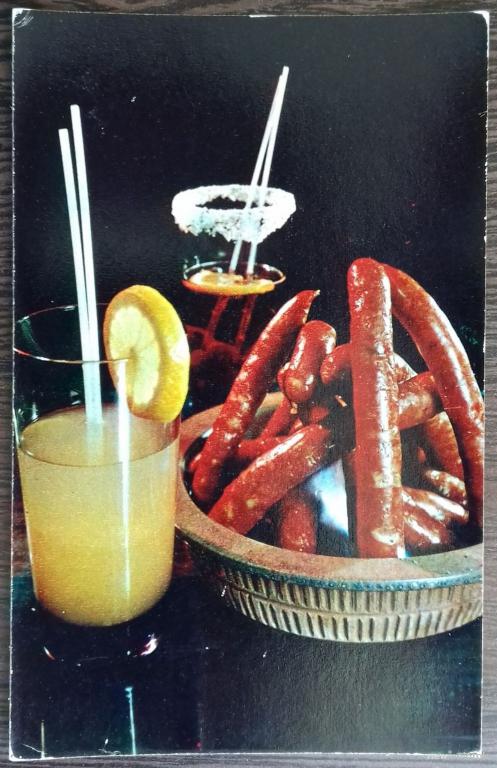 ОТКРЫТКА КОЛЛЕКЦИОННАЯ КАРТОЧКА ЭСТОНСКАЯ КУХНЯ ОХОТНИЧЬИ КОЛБАСКИ РЕЦЕПТ ПРИГОТОВЛЕНИЯ СССР 1973