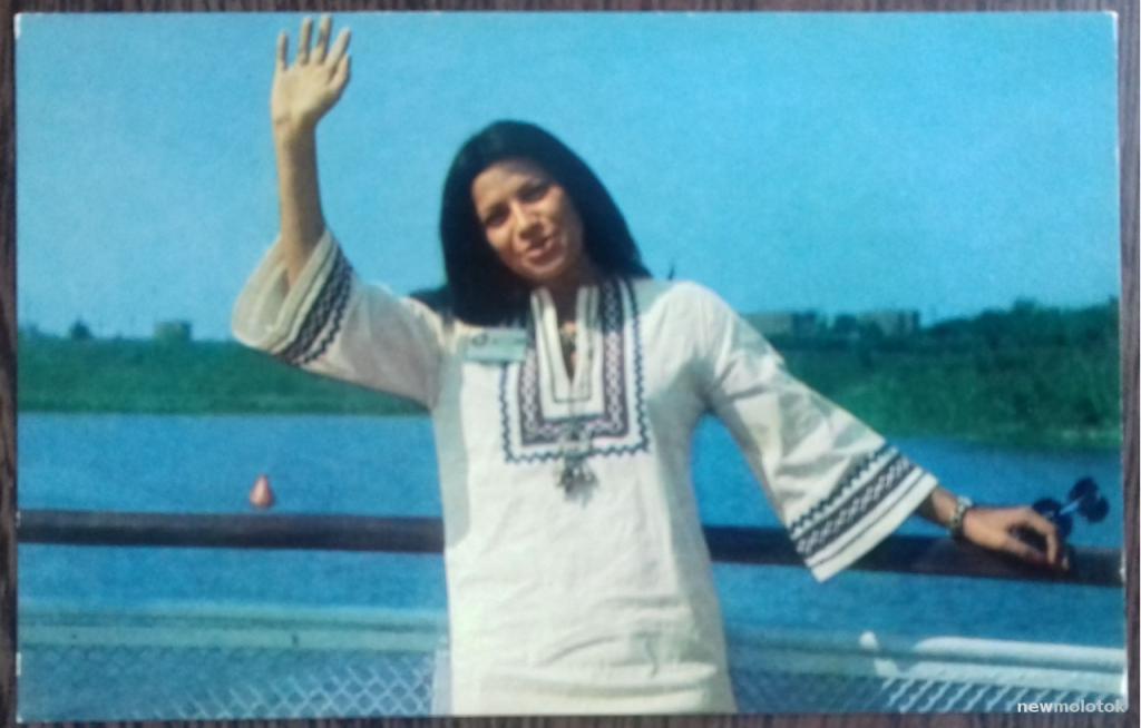 Открытка карточка коллекционная актеры и актрисы кино  ПАТРИСИЯ РЕЙЕС ЭСПИНДОЛА  Мексика  1976 год