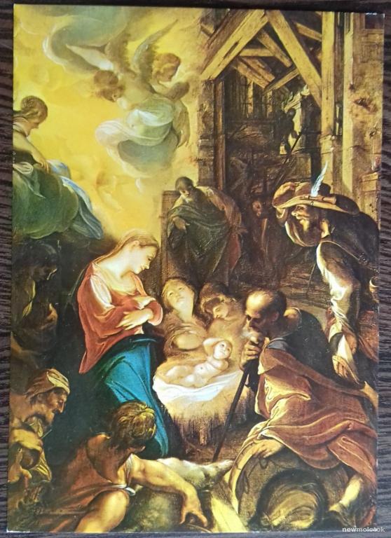 КОЛЛЕКЦИОННАЯ ОТКРЫТКА ПОЧТОВАЯ КАРТОЧКА ПОКЛОНЕНИЕ ПАСТУХОВ ЧЕХОСЛОВАКИЯ ЧССР 1989 ГОД