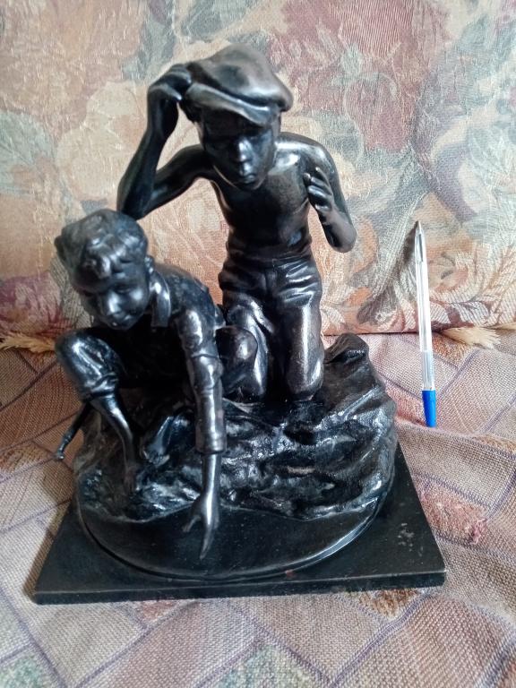 чугун, литье, редкость,мальчики, рыбаки, 1959 год. Касли , СССР