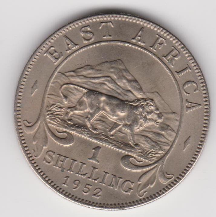БРИТАНСКАЯ ВОСТОЧНАЯ АФРИКА 1 ШИЛЛИНГ 1952 UNC