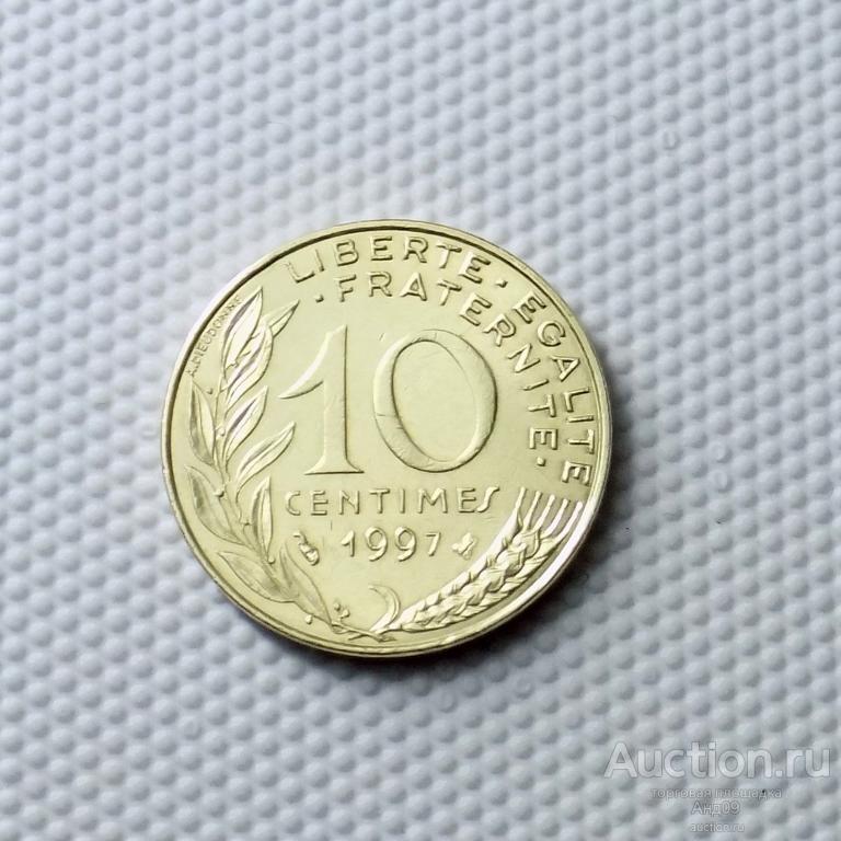 Франция 10 сантимов 1997 года (6040х)