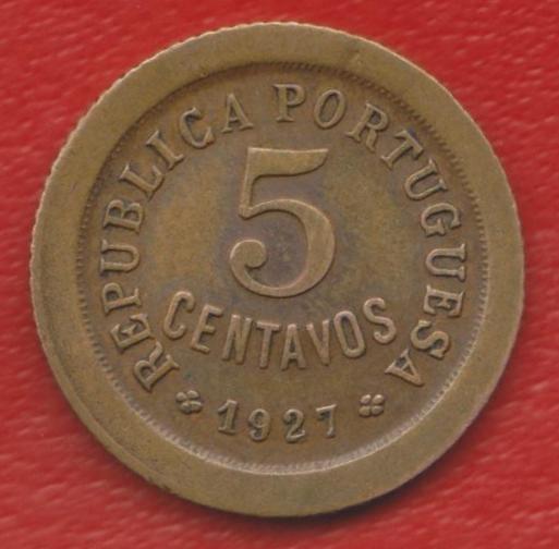 Португалия 5 сентаво 1927 г.
