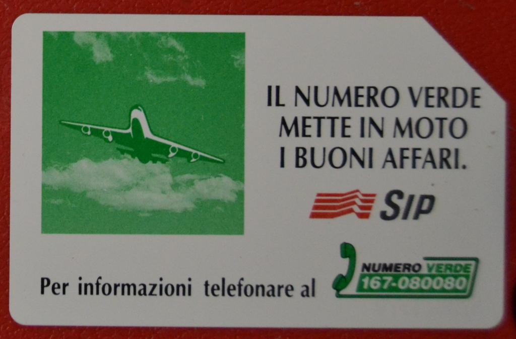 Телефонная карта Италия Авиация Самолет 5000 лир- 43
