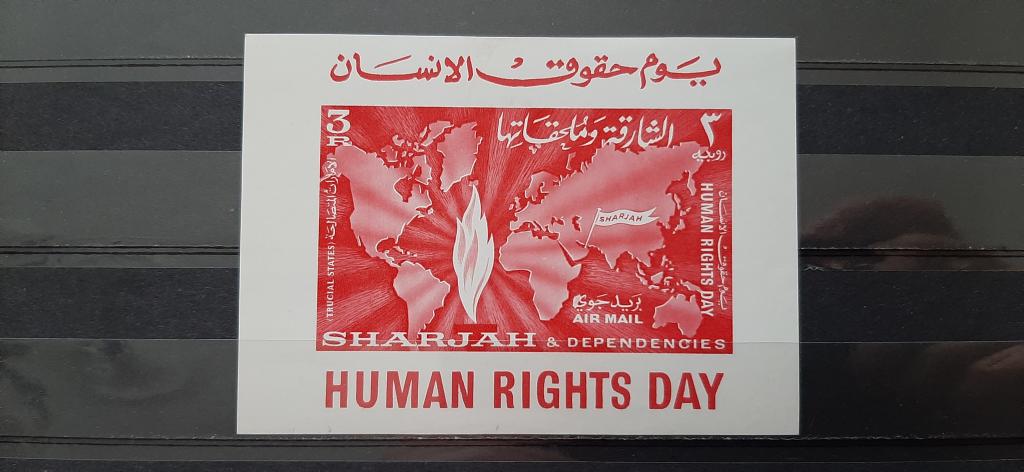 Шарджа день прав человека карта мира флаг факел огонь 1964 **