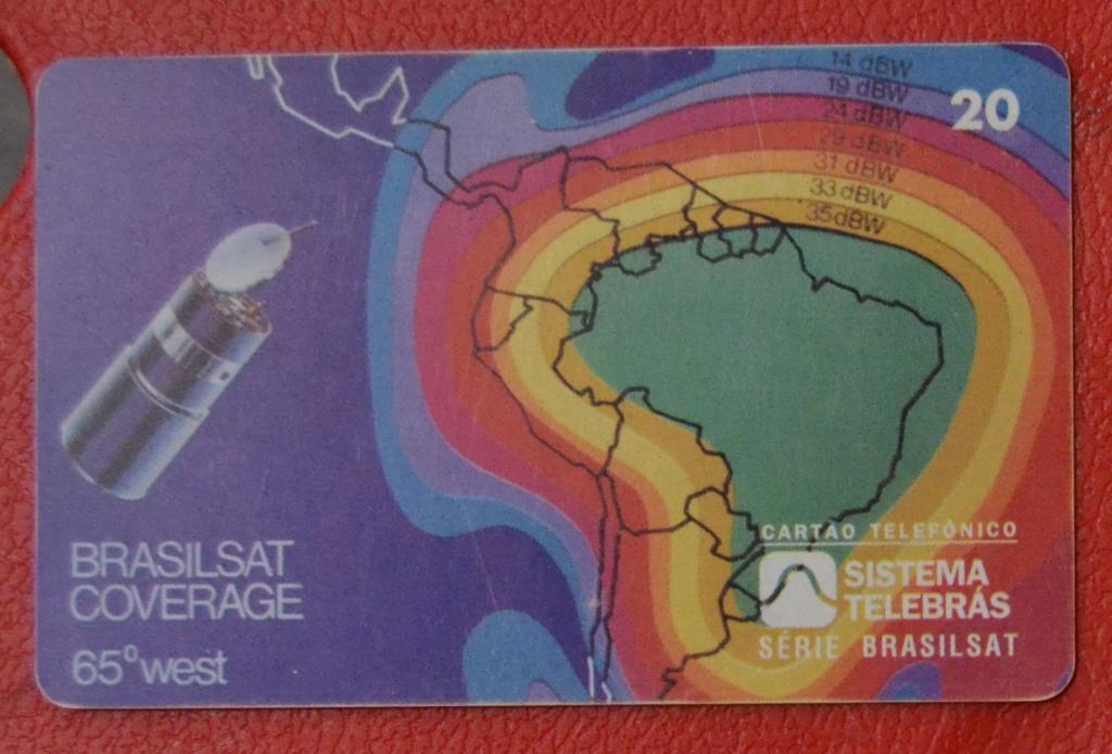 Телефонная карта Бразилия Космос Спутник Связи 20 ед  - 44