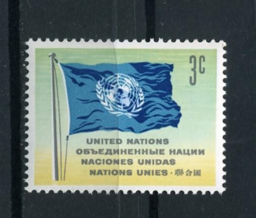 ООН Нью-Йорк. Флаг ООН. 1 марка. 1961**