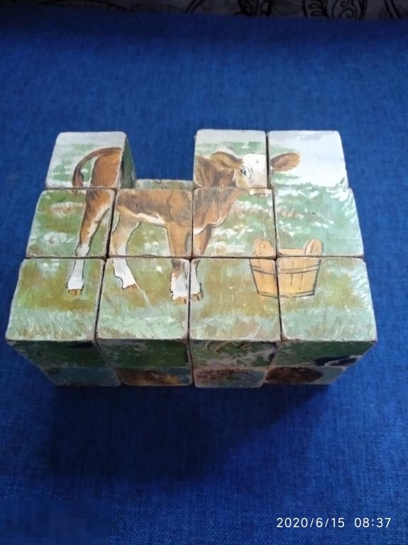 Кубики для детей СССР. Первая половина 20 века. Деревянные. 