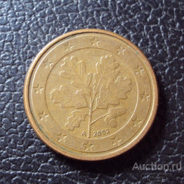 Германия 1 евроцент 2002 год A.