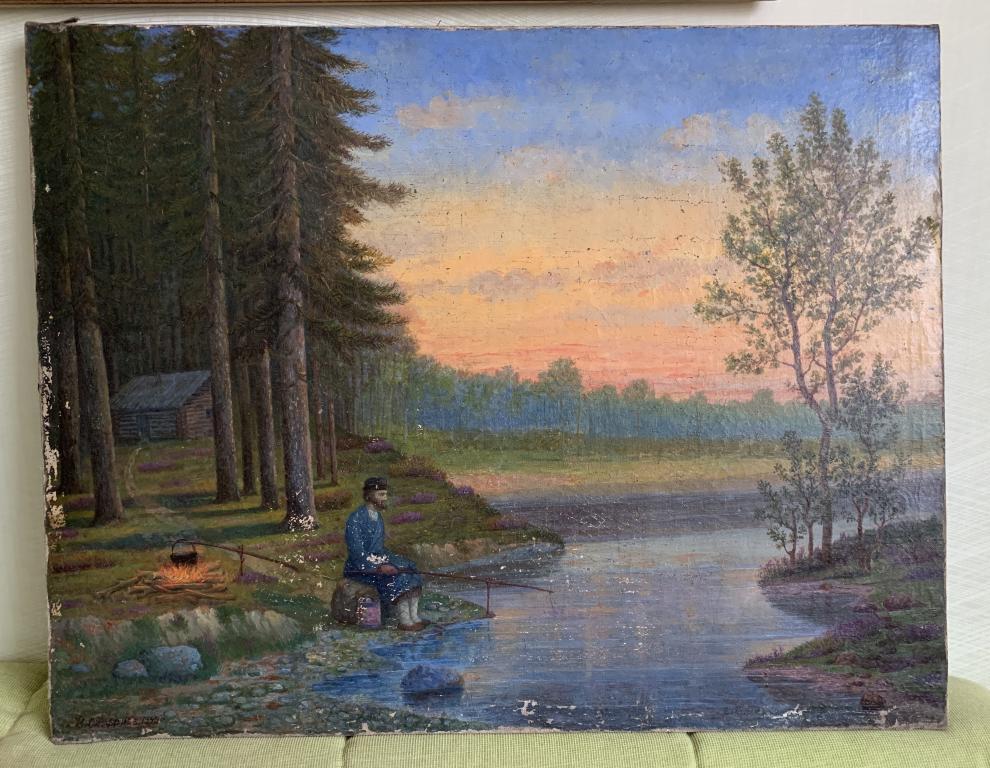 Онуфриев Иван Николаевич, "Любитель природы". Холст, масло.