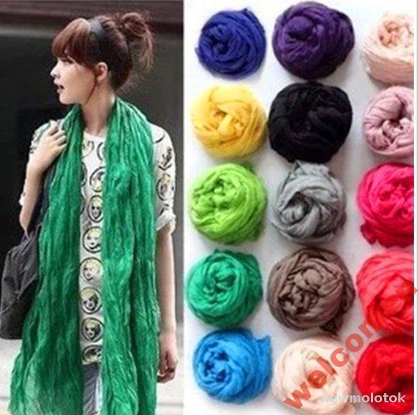 ШАРФ ШЁЛК 20 ЦВЕТОВ women fashion solid cotton