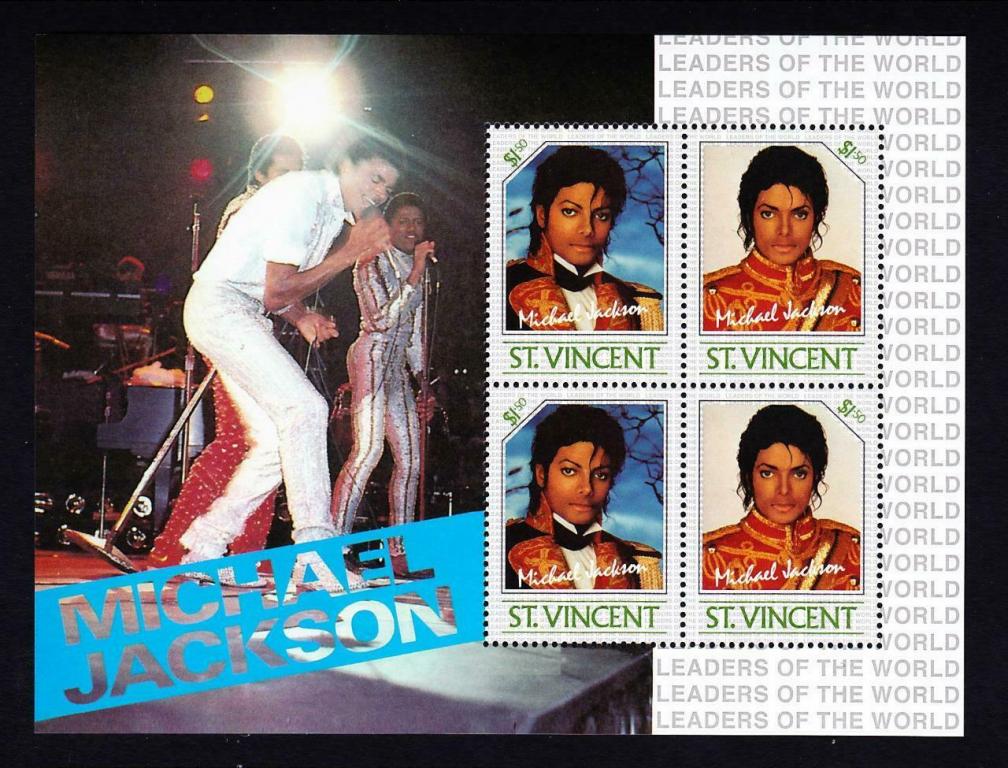 Сент-Винсент,1985,бл.28**Поп-музыка:Майкл Джексон
