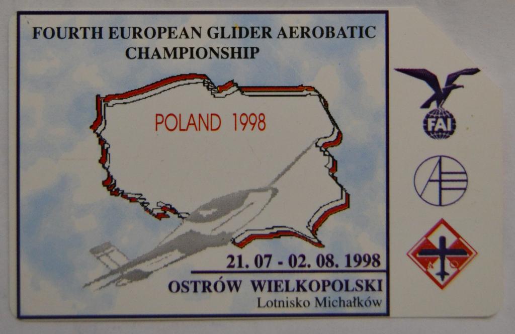 Телефонная карта Польша - Авиация Чемпионат Европы по Аэробатике  25 ед  Урмет - 48