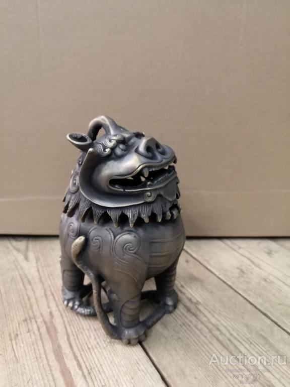 курительница .дракон. бронза.16 см.камбоджа .фен-шуй
