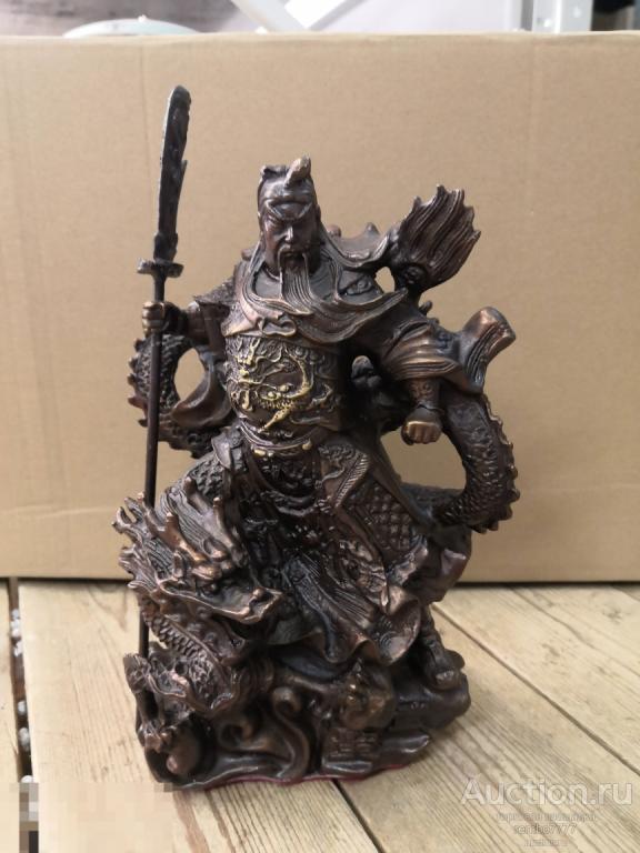 воин.самурай .бронза.китай .25см.чингисхан. дракон