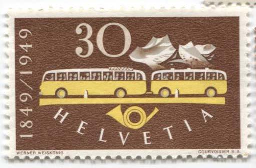 1949.Швейцария.100 лет автобусу.**