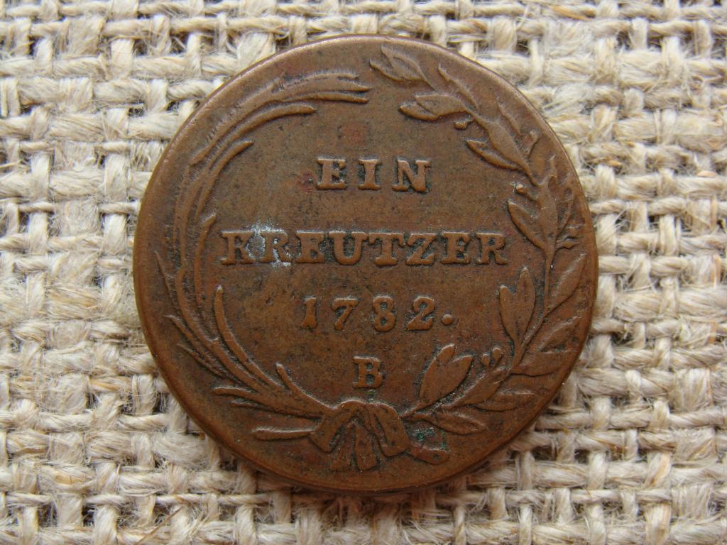 1 крейцер 1782 год (B). Иосиф II, чекан Kremnica. Австрия (священная римская империя)