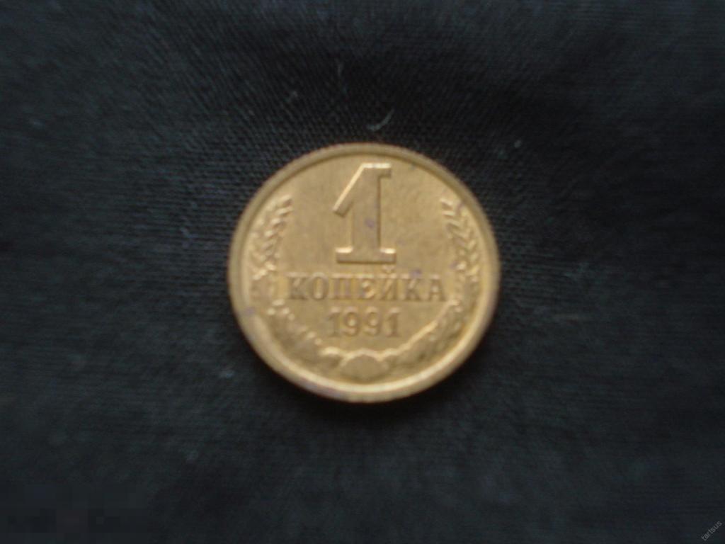 1 копейка 1991л г. не чищенная.