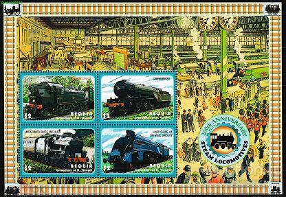 Сент-Винсент Бекия 2004 Поезда Паровозы Железная дорога Локомотивы Транспорт бл**