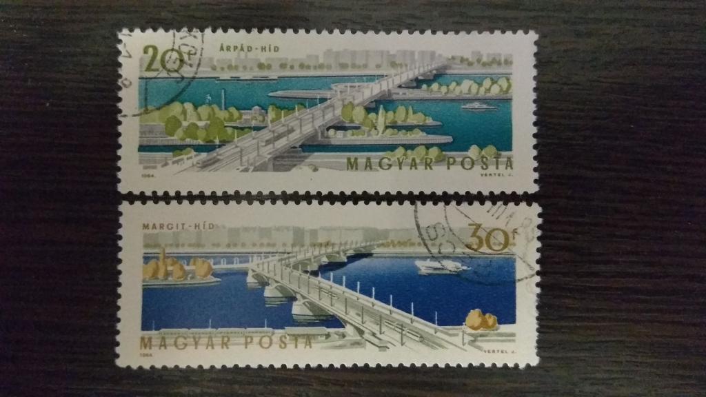 Марки.Венгрия.1964.Мосты Будапешта.Гашеные.Михель 0,60Г евро.Сост.идеальное