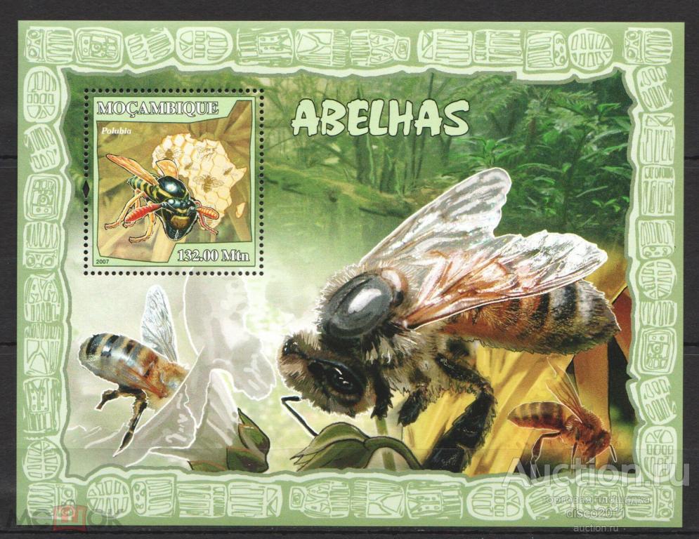 Мозамбик 2007 Оса Осы Насекомые Фауна блок**