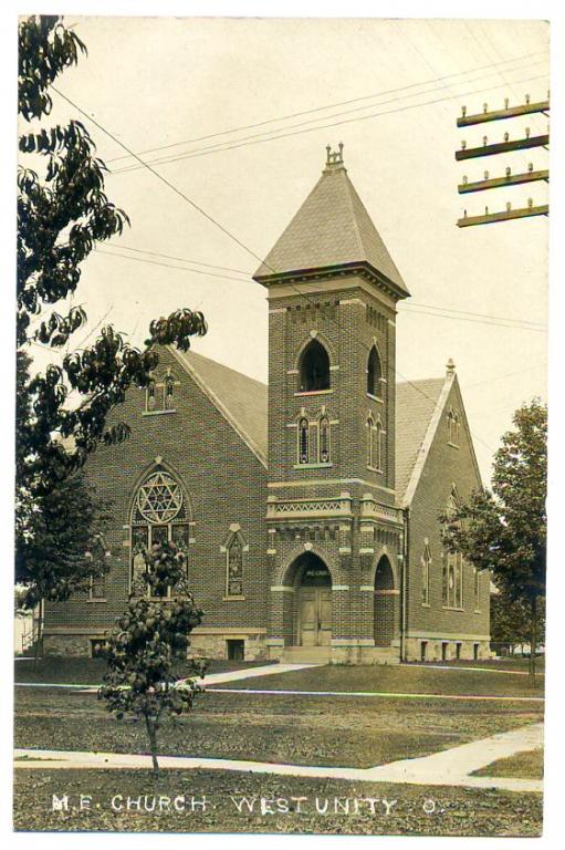Америка США Огайо West Unity Синагога? церковь? фото открытка чистая