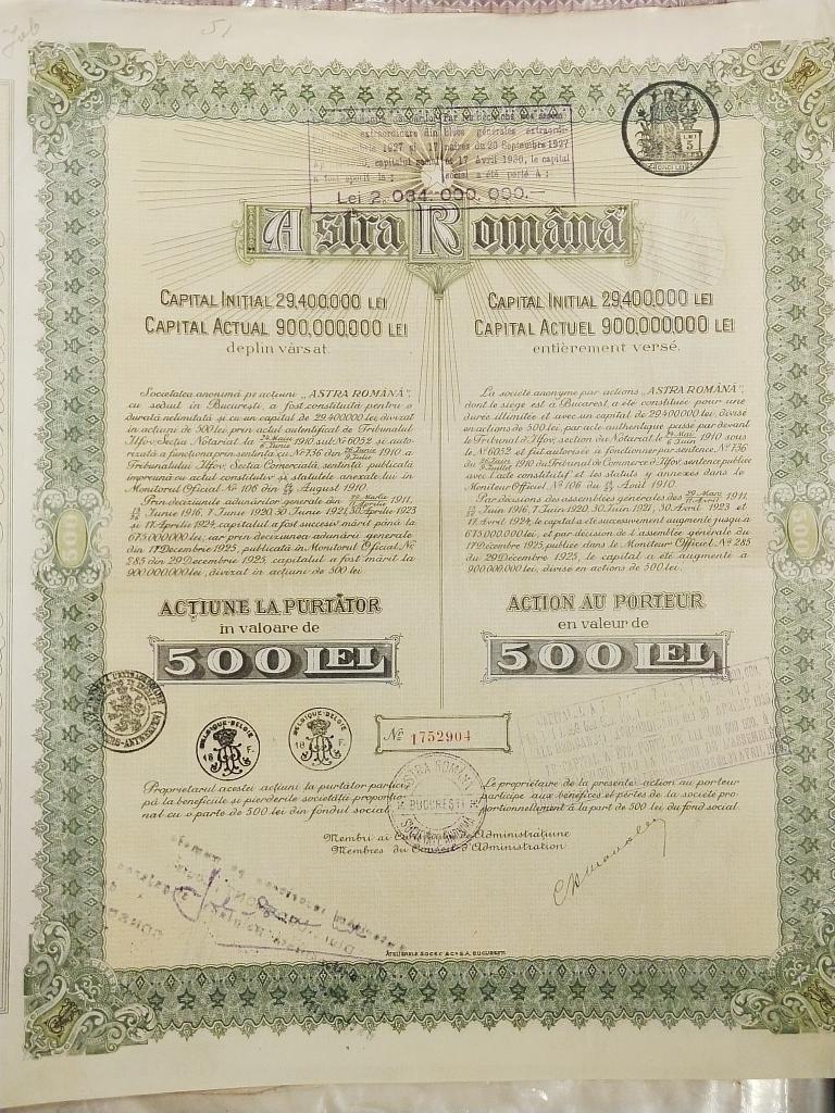 Акция " ASTRA ROMANA ". 1910 год.