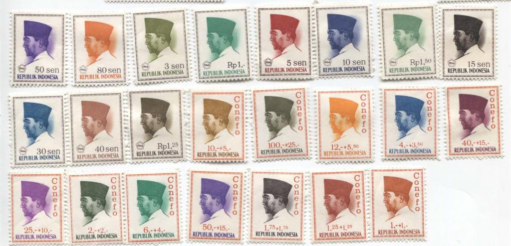 1964-1966.Индонезия.Преидент Сукарно.29 шт.* и **