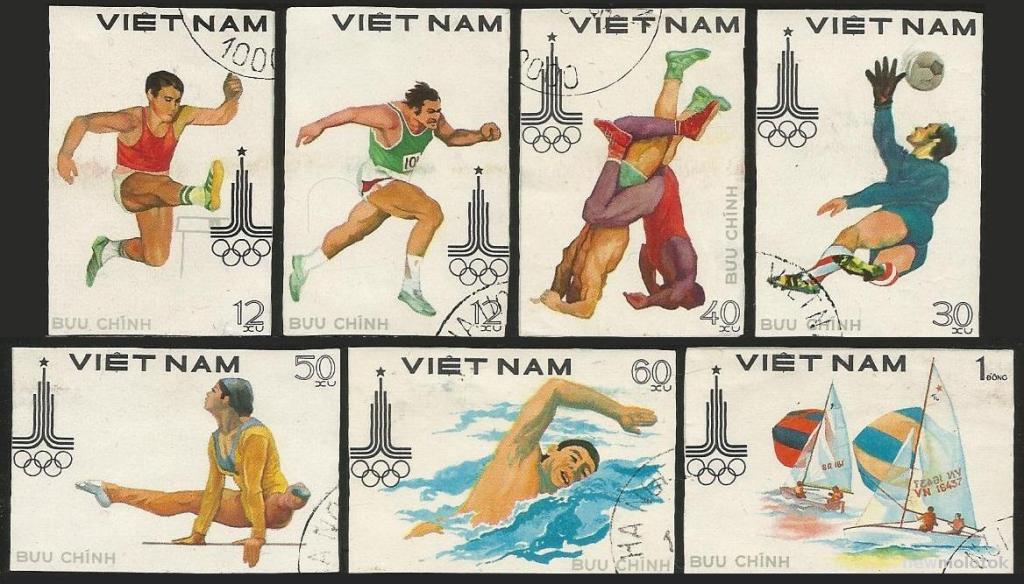 Вьетнам - 1980г. - Олимпиада в Москве в 1980 году (без перфорации)