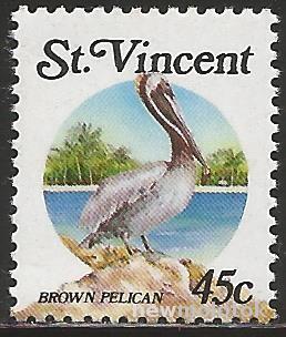 Сент-Винсент - 1988г. - Бурый пеликан