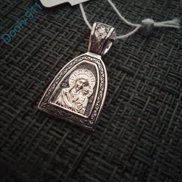 Подвеска из серебра 925 пробы Икона Казанской Божьей Матери А016 