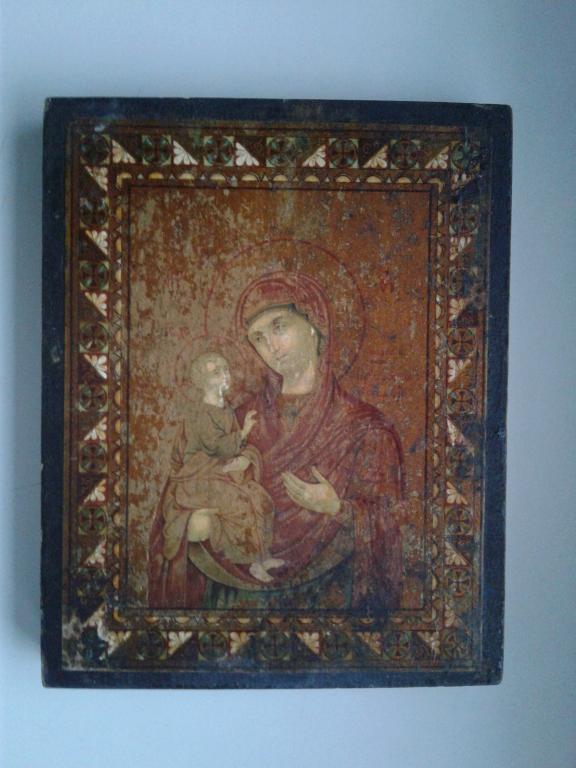 Икона Божией Матери Иерусалимская. Нач. ХХ в. Печать на бумаге, дерево