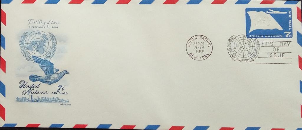 Конверт.ООН.Авиация..Авиапочта.21.09.1959.КПД.