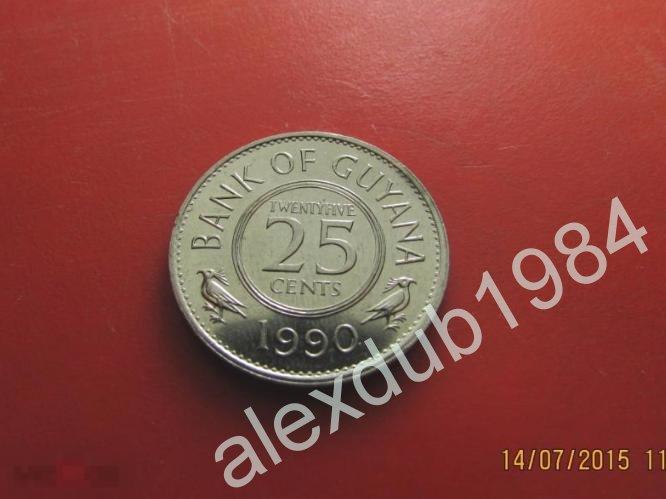 25 ЦЕНТОВ, ГАЙАНА, 1990_3 UNC 