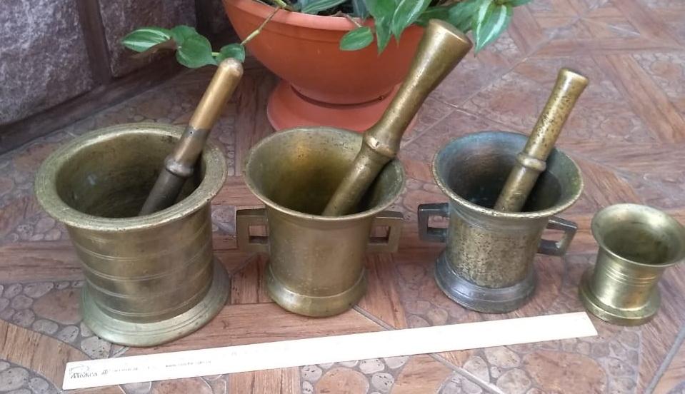 медные ступки 4 шт, царская Россия,18 век