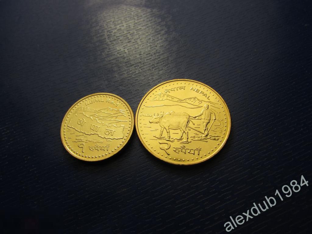 НАБОР: 1 и 2 РУПИИ, НЕПАЛ, (UNC)_3 