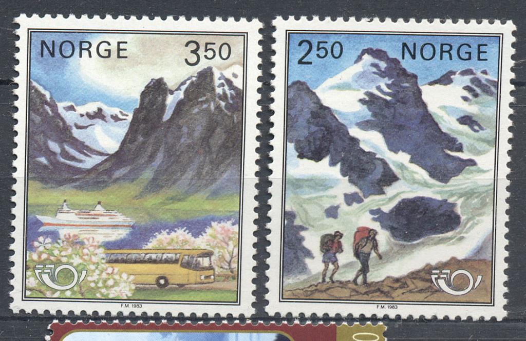 Норвегия 1983 г. пара Горы  ландшафты  негашеная**