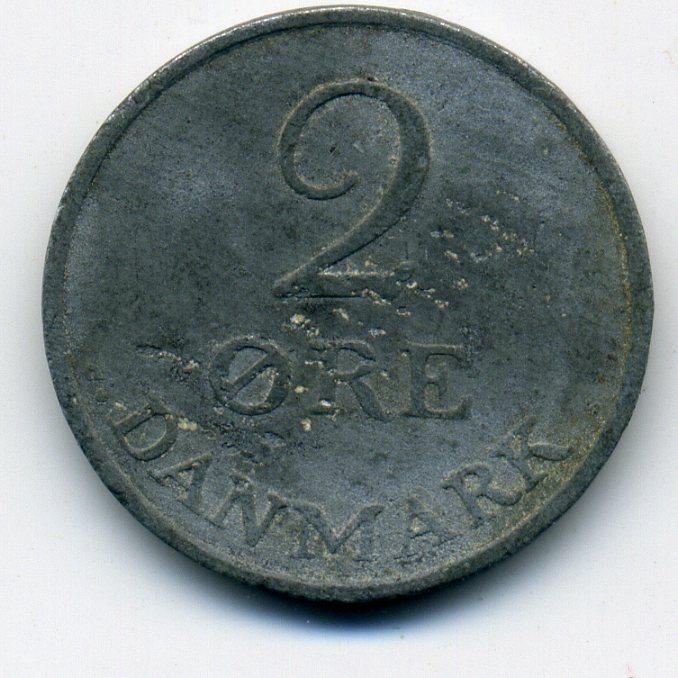 2 эре  - Дания - 1956 - Цинк