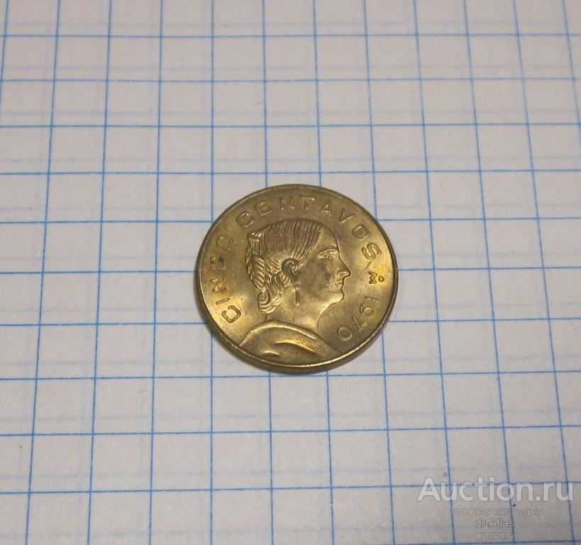 Мексика 5 сентаво 1970 UNC 0256