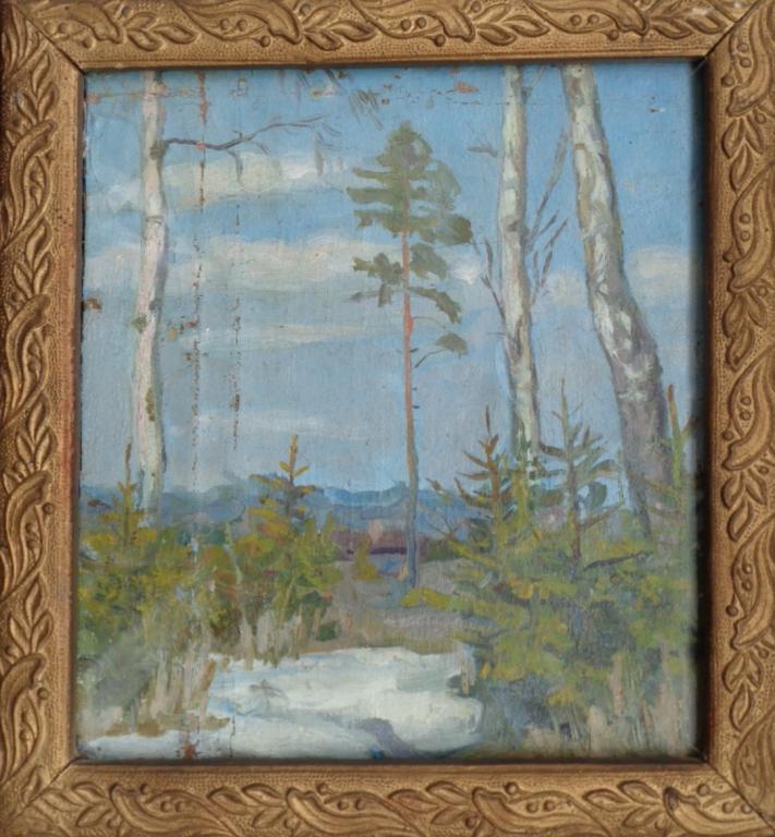 Картина 19. Солнечный день. Зима. прибл. 1940-1950 г. утраты краски.
